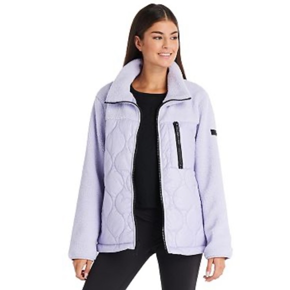 Koolaburra by UGG Lilac Mixed-Media Fleece Jacket Size‎ Medium NWOT - Picture 1 of 7